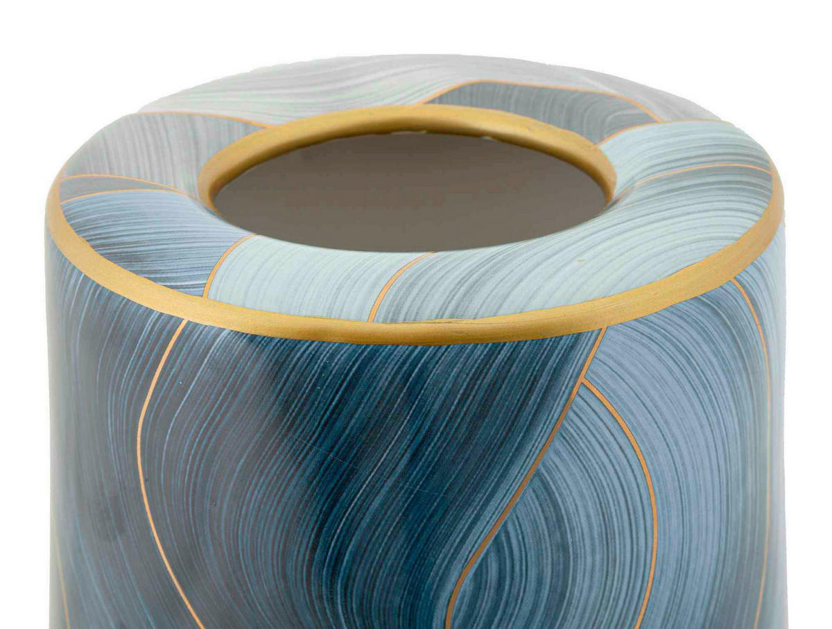 Vase Elegant  - Blau/Goldfarben, Basics, Keramik (15/34/15cm)
