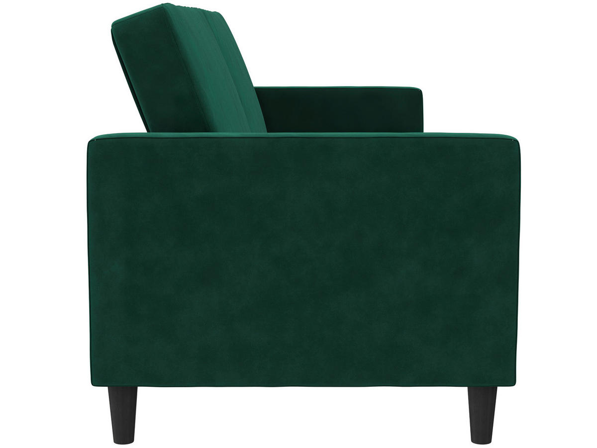 SCHLAFSOFA Velours Dunkelgrün  - Dunkelgrün/Schwarz, Basics, Kunststoff/Textil (207/86/86cm) - Livetastic