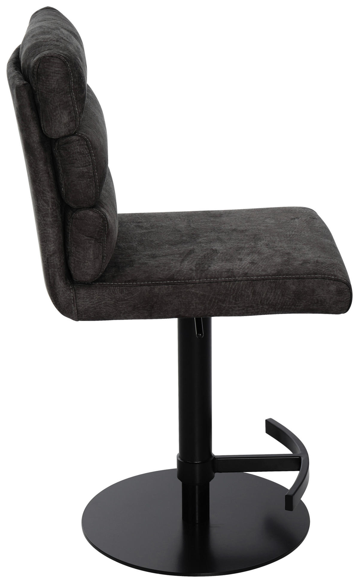 BARHOCKER Webstoff Braun Eisen Stoffauswahl, Sitzfläche 360° drehbar  - Schwarz/Braun, Design, Textil/Metall (42/90-117/58,5cm) - Novel