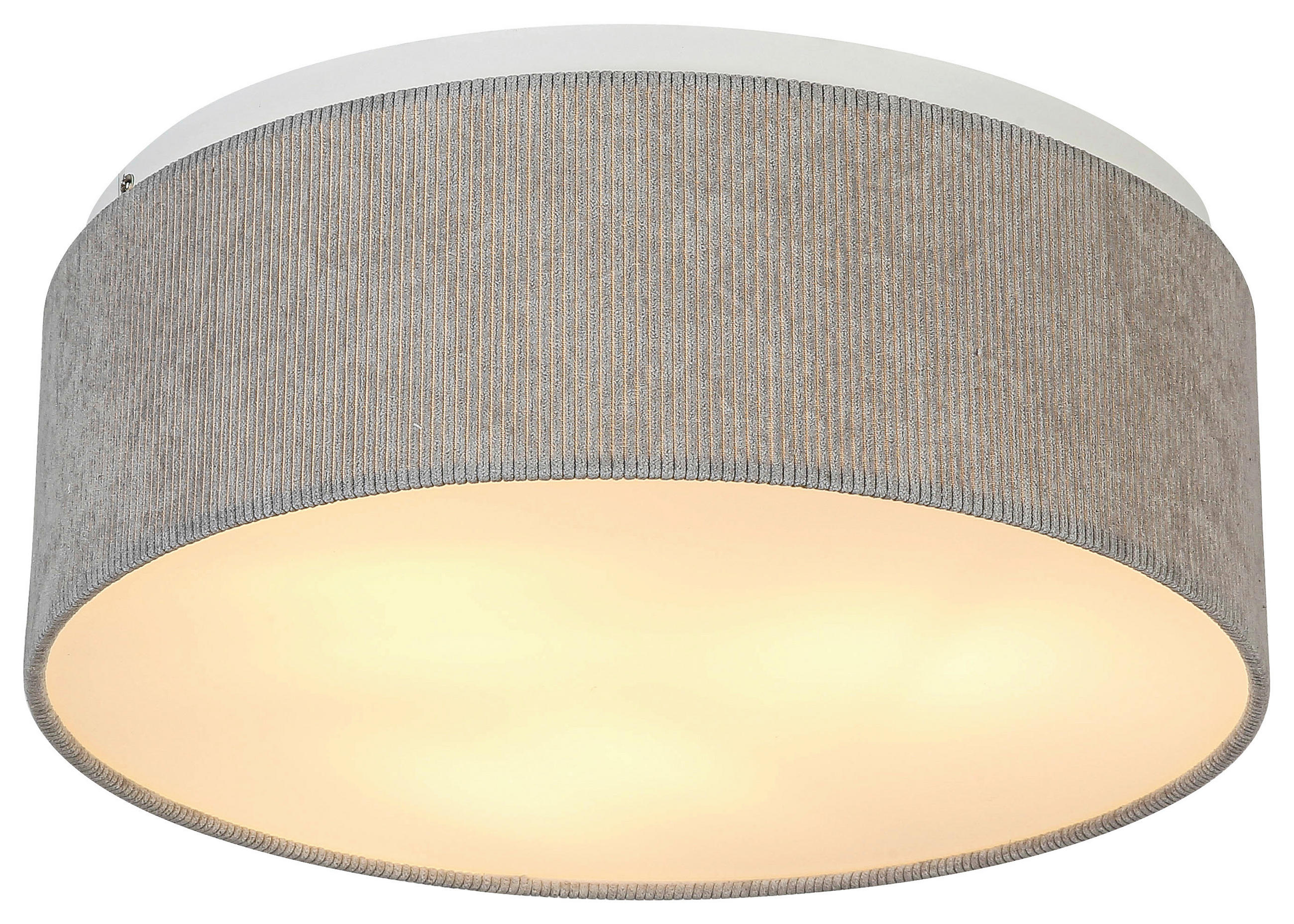 DECKENLEUCHTE  40/15 cm    - Hellgrau, Trend, Kunststoff/Textil (40/15cm) - Novel