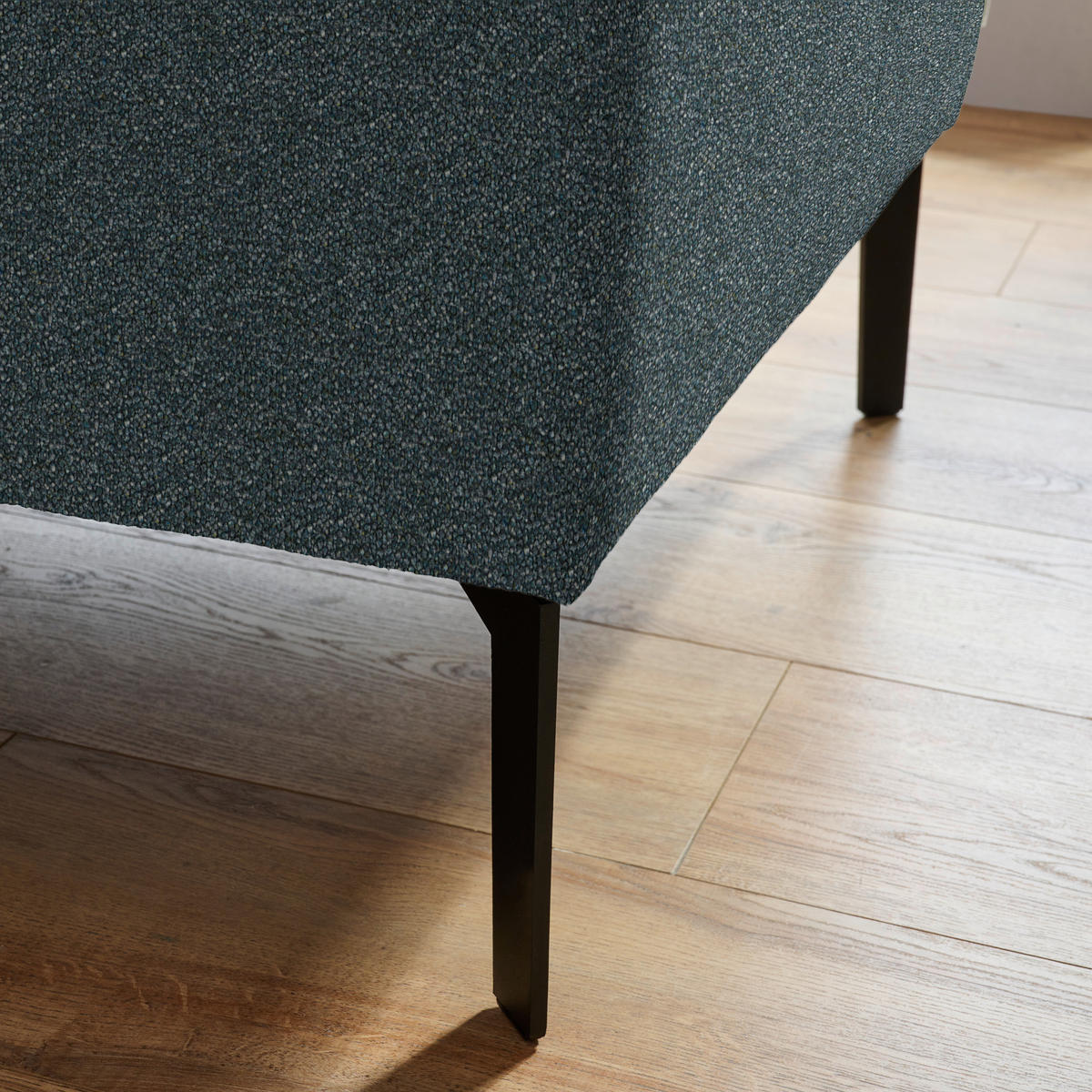 ECKSOFA in Mikrofaser Blaugrau  - Blaugrau/Schwarz, Design, Textil/Metall (203/266cm) - Johann Jakob
