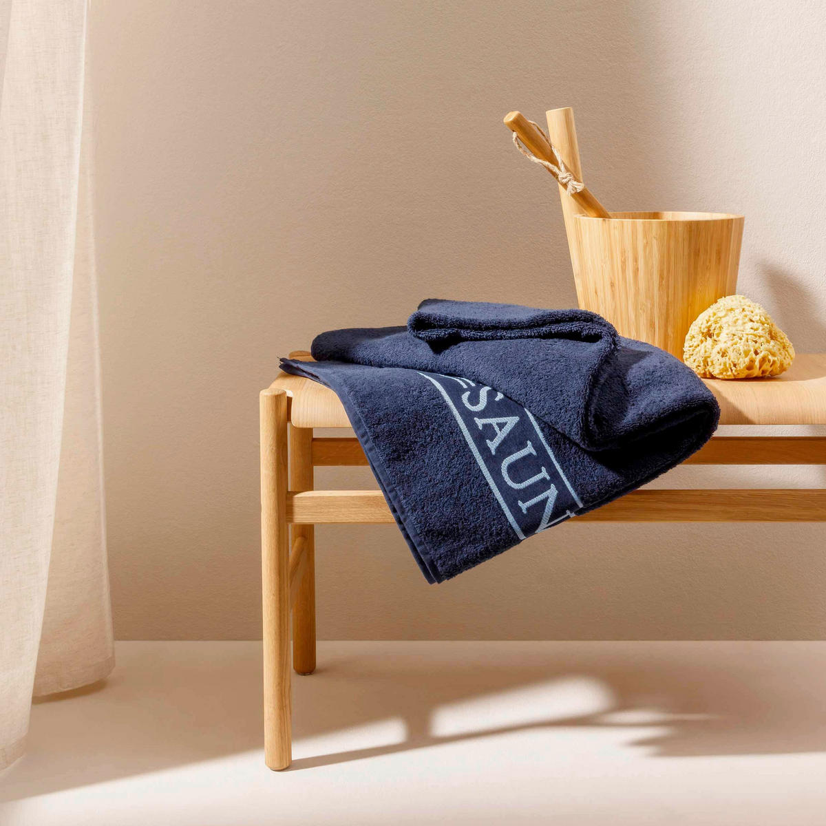 SAUNATUCH FROTTANA SAUNA Blau  - Blau, Basics, Textil (80/200cm) - Moeve