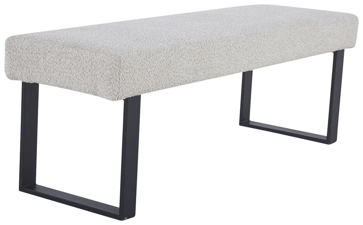 SITZBANK in Metall, Textil Beige  - Beige/Schwarz, KONVENTIONELL, Textil/Metall (140/49/47cm) - MID.YOU