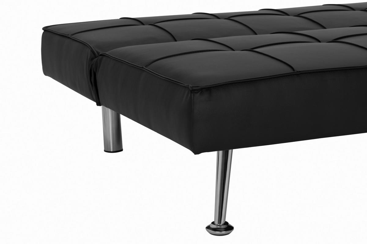 SCHLAFSOFA in Textil Schwarz  - Silberfarben/Schwarz, Basics, Textil/Metall (179/74/91cm) - P & B