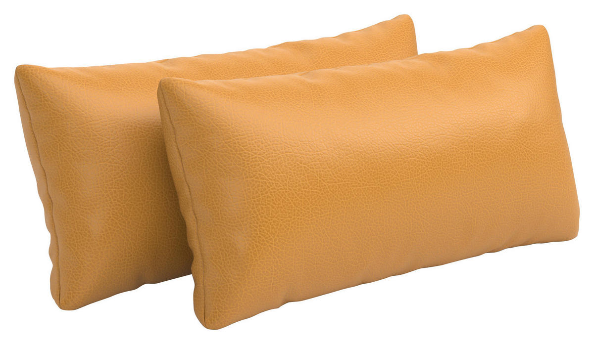 NIERENKISSEN  - Currygelb, KONVENTIONELL, Leder (65/25cm) - Sit & More