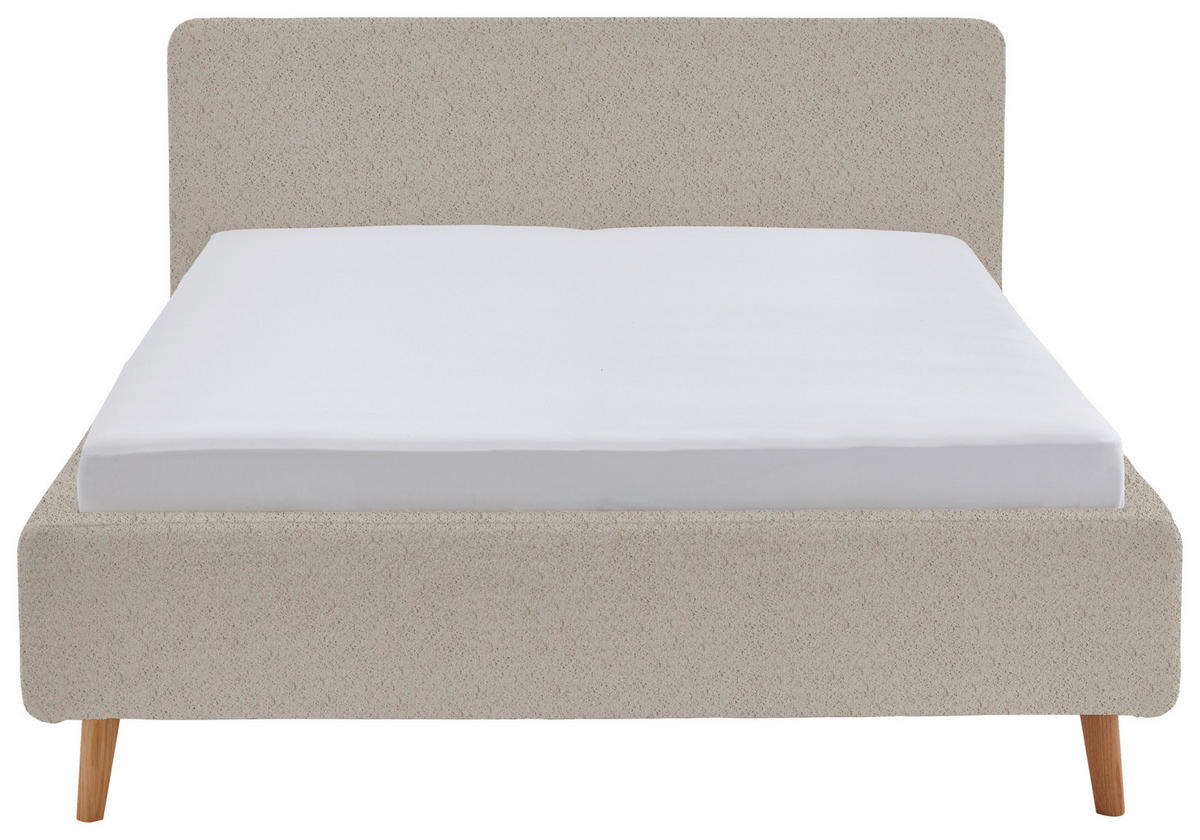 POLSTERBETT 180/200 cm  in Beige  - Eichefarben/Beige, Design, Holz/Textil (180/200cm) - MID.YOU