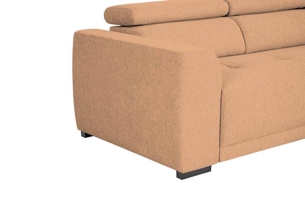ECKSOFA Rostfarben Struktur  - Rostfarben/Schwarz, Design, Kunststoff/Textil (205/284cm) - Xora