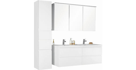 BADEZIMMER  in 140 cm  - Weiß, Design, Glas/Holz (140cm) - Novel