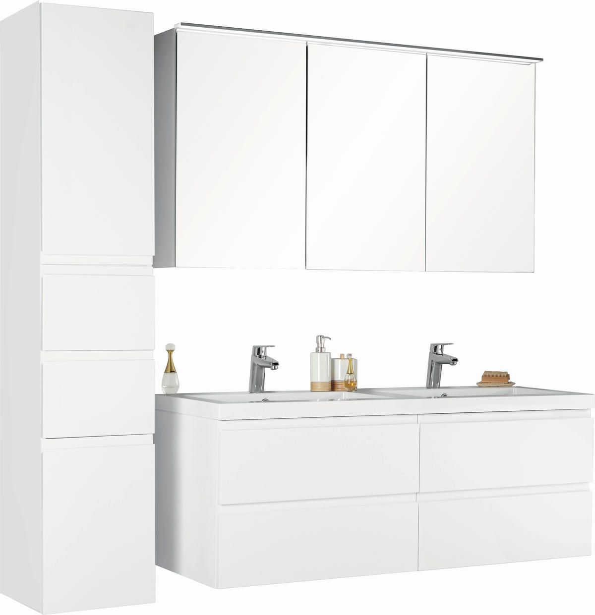 BADEZIMMER  in 140 cm  - Weiß, Design, Glas/Holz (140cm) - Novel