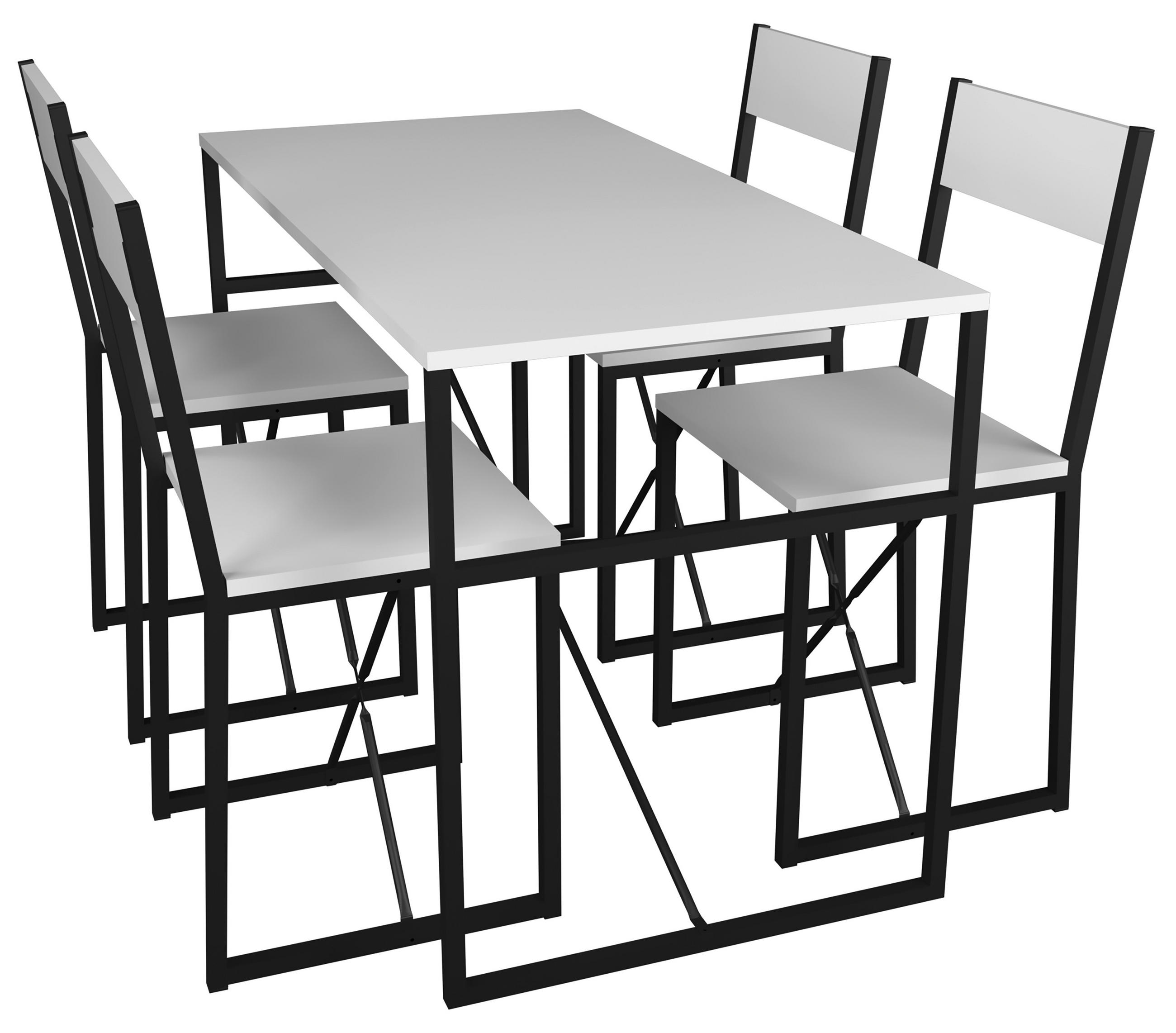 MATBORD i trämaterial 120/52,7/84,7 cm   - vit/svart, Design, metall/trämaterial (120/52,7/84,7cm) - MID.YOU