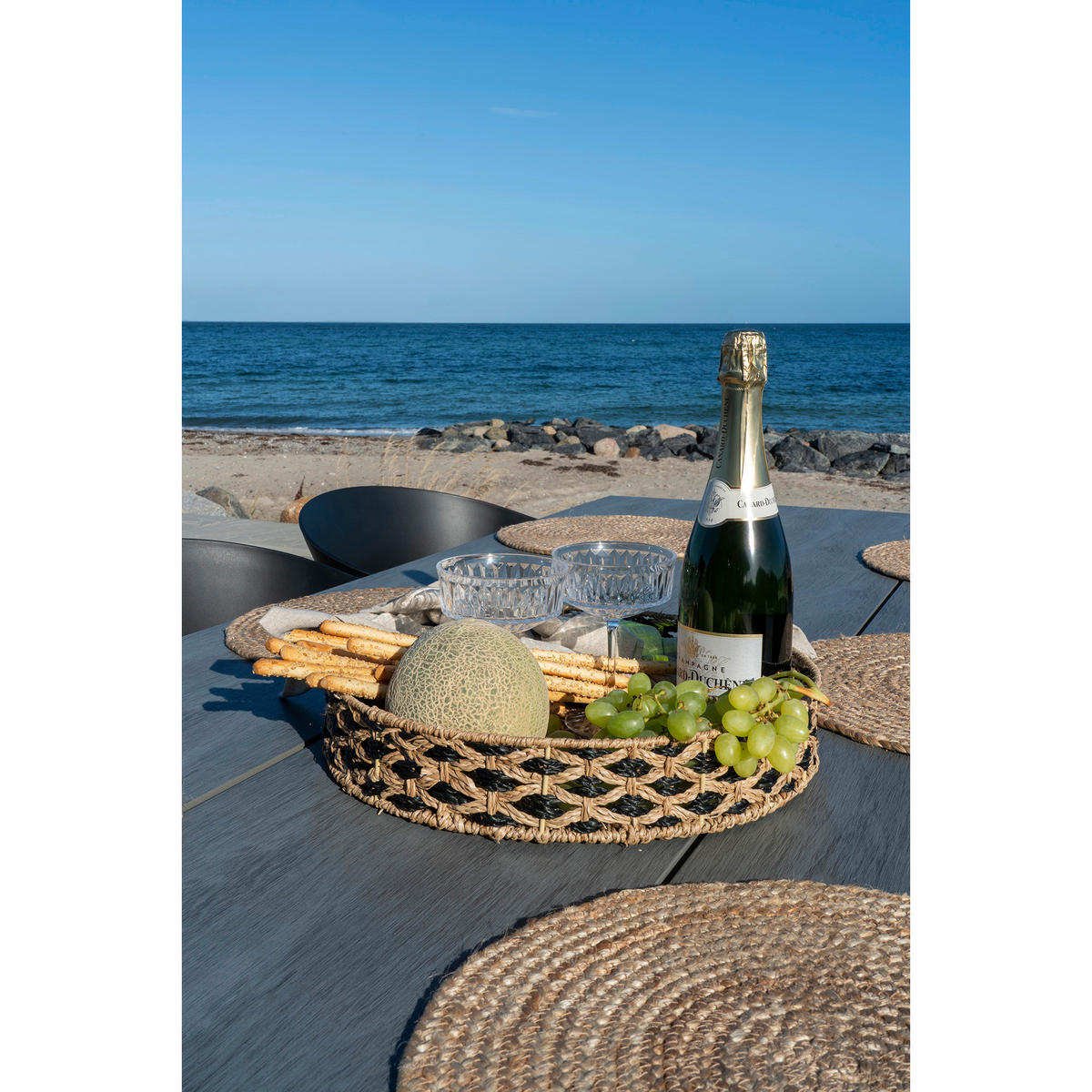 DEKORATIONSBRICKA     - svart/naturfärgad, Basics, naturmaterial (38/7/38cm)