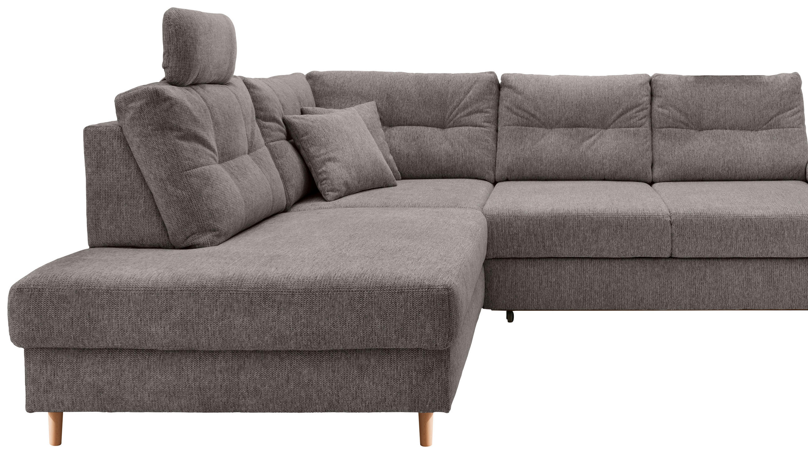 Thumbnail - Livetastic Ecksofa, Graubraun, Textil, Buche, 4-Sitzer, Füllung: Schaumstoff, Ottomane links, L-Form, 264x206 cm, Liegef...