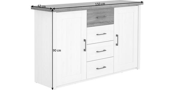 SIDEBOARD  in 150/90/42 cm  - Eichefarben/Weiß, LIFESTYLE, Holzwerkstoff/Metall (150/90/42cm) - Carryhome