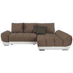 ECKSOFA in Weiß, Dunkelbraun, Hellbraun  - Hellbraun/Dunkelbraun, MODERN, Textil/Metall (290/192cm) - Carryhome