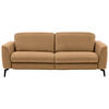 3-SITZER-SOFA in Echtleder Honig  - Schwarz/Honig, Natur, Leder/Metall (222/81/110cm) - Valdera