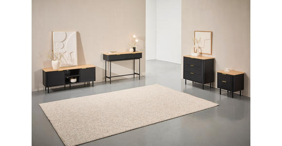 KOMMODE , 73/75/40 cm, 3 Schublade(n)  - Eichefarben/Goldfarben, Trend, Holzwerkstoff/Metall (73/75/40cm) - Xora