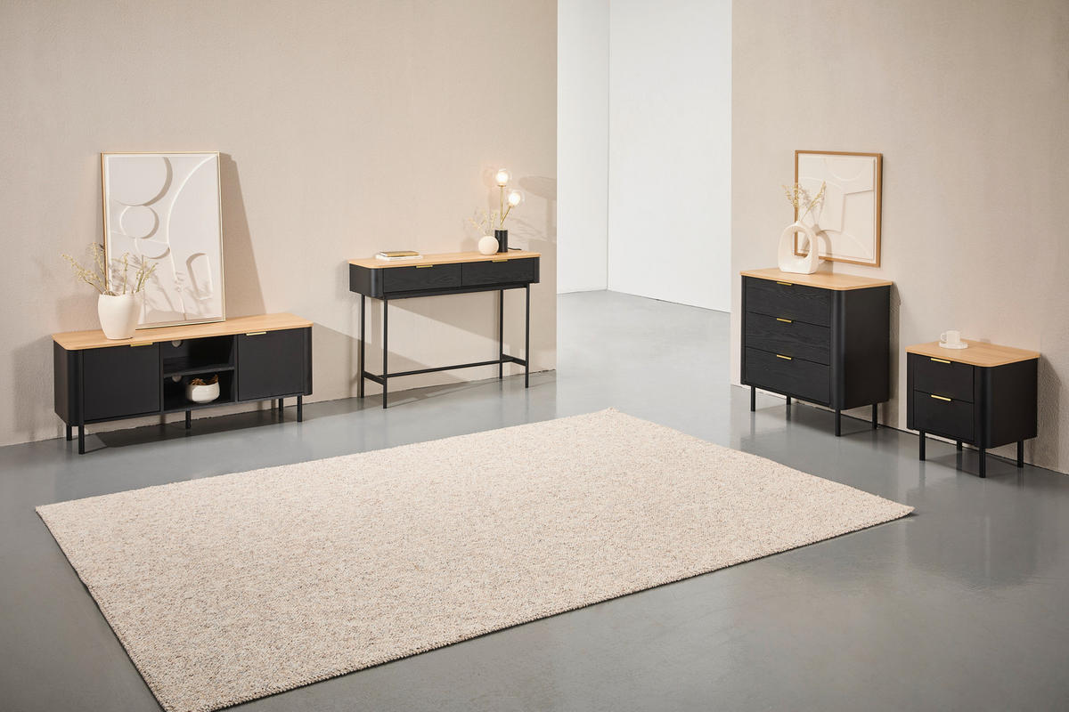 LOWBOARD  in 120/52/40 cm  - Eichefarben/Goldfarben, Trend, Holzwerkstoff/Metall (120/52/40cm) - Xora