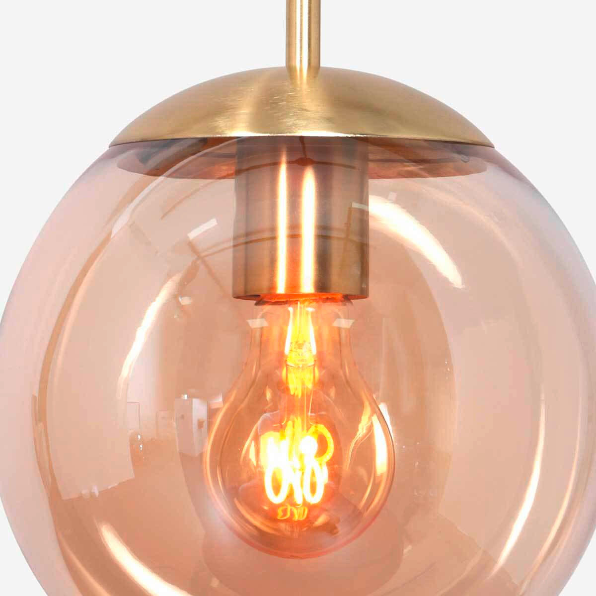 PENDELLEUCHTE Bollique 25/35-175 cm   - Messingfarben/Schwarz, KONVENTIONELL, Glas/Metall (25/35-175cm)