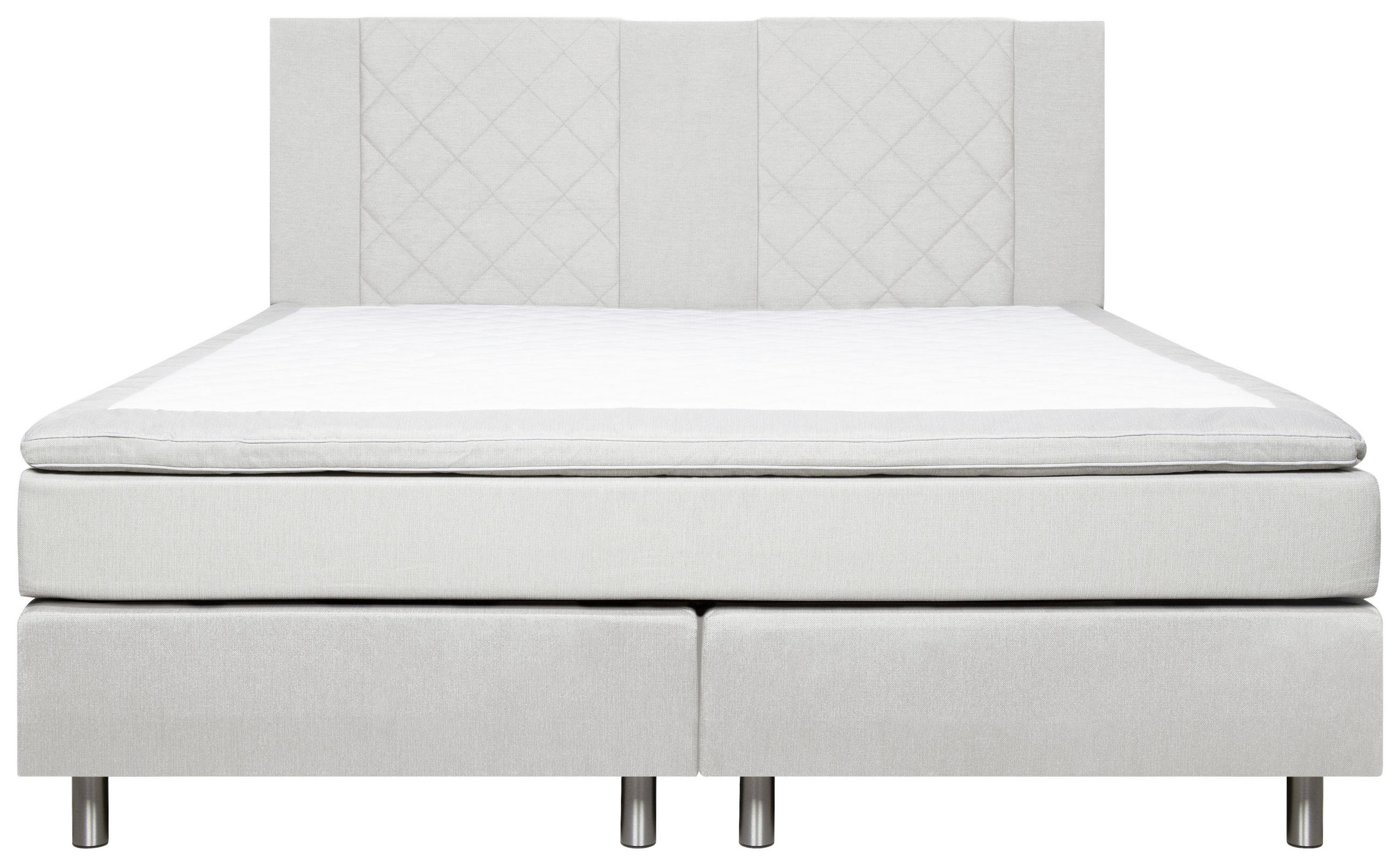 BOXSPRINGBETT 140/200 cm  in Beige  - Beige/Alufarben, Design, Holz/Textil (140/200cm) - Carryhome