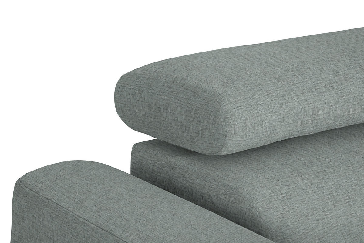 ECKSOFA  in Chenille Silberfarben  280/205 cm  - Silberfarben/Schwarz, Design, Textil/Metall (280/205cm) - Xora