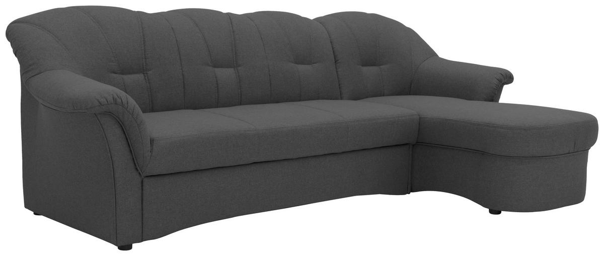 ECKSCHLAFSOFA in Webstoff Grau  - Schwarz/Grau, KONVENTIONELL, Kunststoff/Textil (233/142cm) - MID.YOU