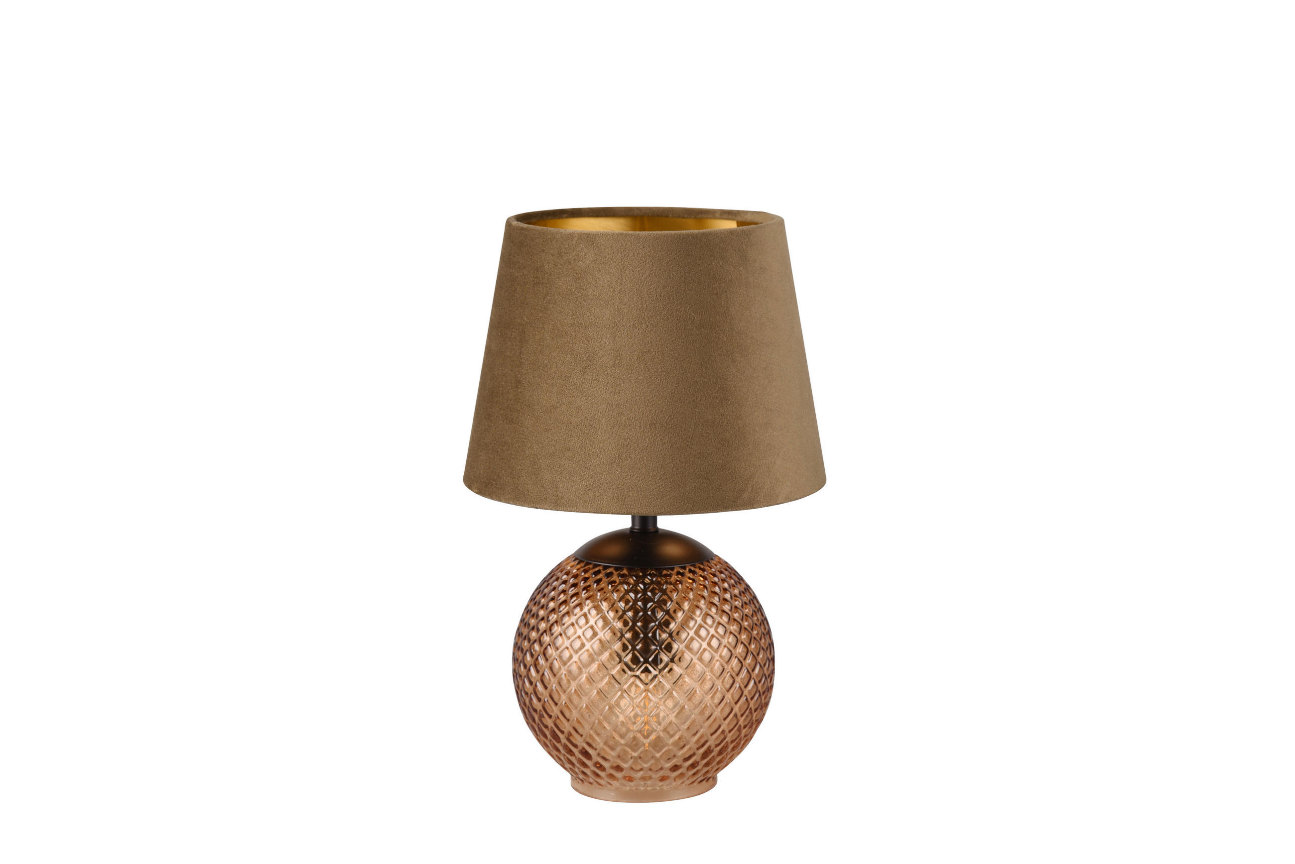 BORDSLAMPA Jonna 18/29 cm   - sandfärgad/brun, Modern, glas/textil (18/29cm)