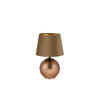 TISCHLEUCHTE - Sandfarben/Goldfarben, Modern, Glas/Textil (18/29cm)