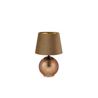 TISCHLEUCHTE - Sandfarben/Goldfarben, Modern, Glas/Textil (18/29cm)