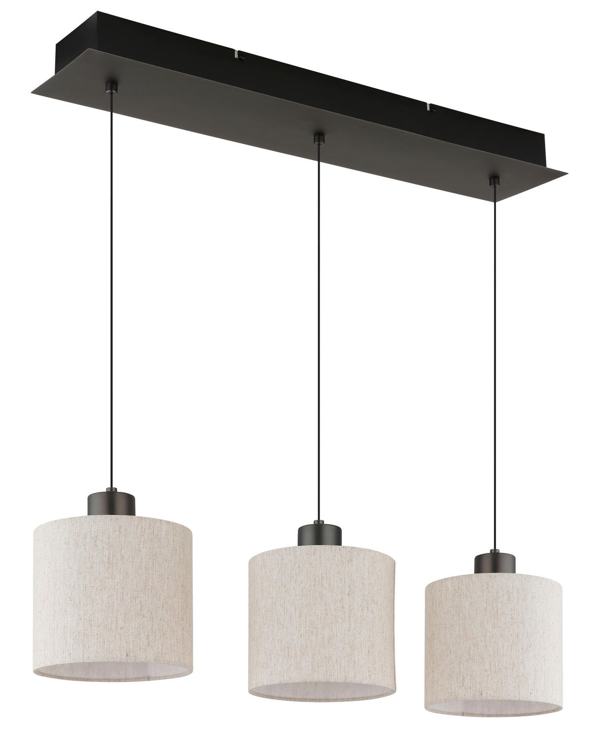 LED-HÄNGELEUCHTE 74/18/180 cm  - Schwarzchrom/Creme, Basics, Kunststoff/Textil (74/18/180cm)