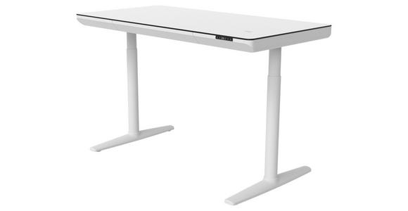 SCHREIBTISCH 140/70/73-118 cm in Weiß - Weiß, Design, Holzwerkstoff/Kunststoff (140/70/73-118cm) - Novel