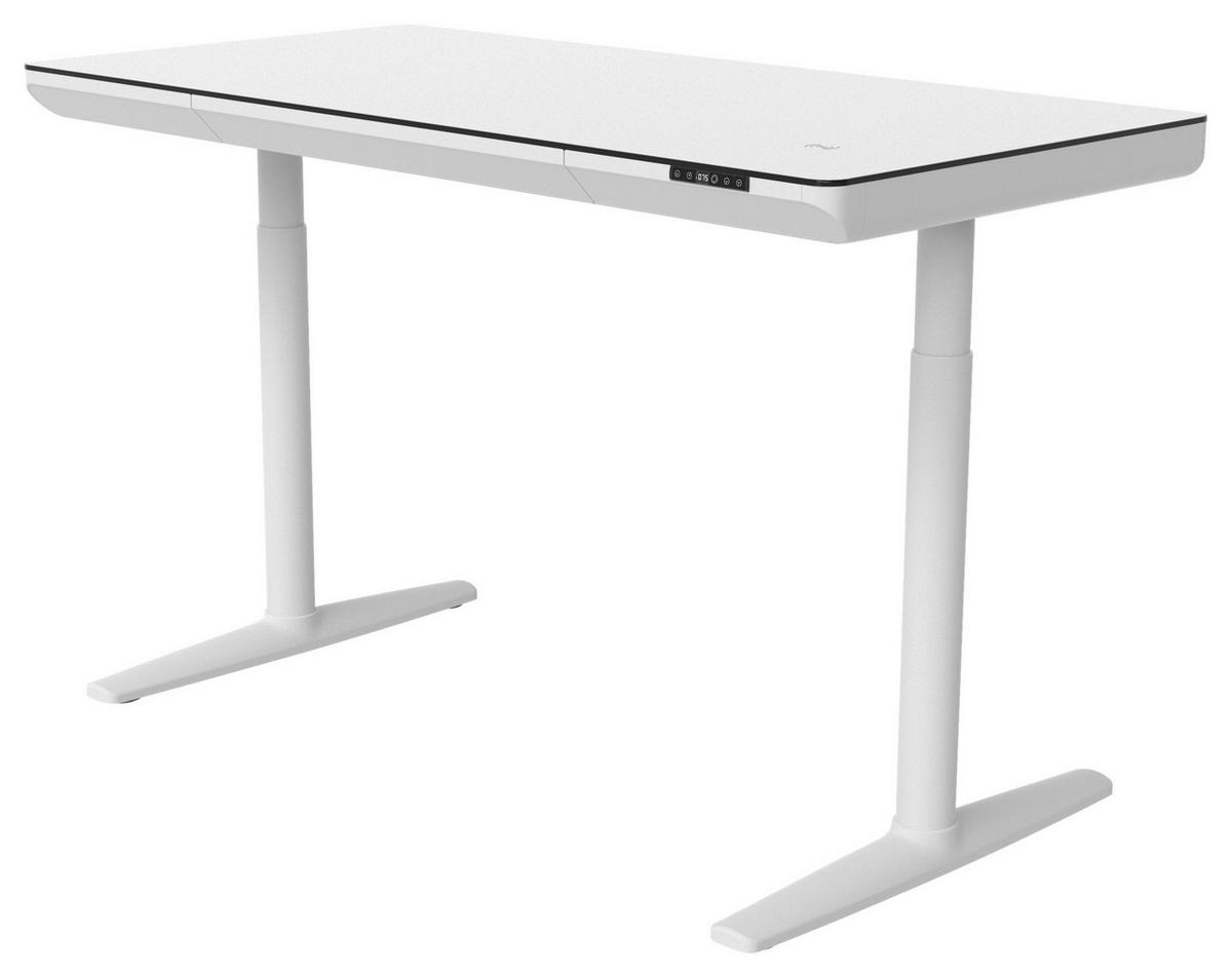 SKRIVBORD 140/70/73-118 cm  i vit  - vit, Design, metall/trämaterial (140/70/73-118cm) - Novel