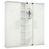 MEDIZINSCHRANK 86/91,5/18 cm  - Silberfarben/Weiß, MODERN, Glas/Holzwerkstoff (86/91,5/18cm) - MID.YOU