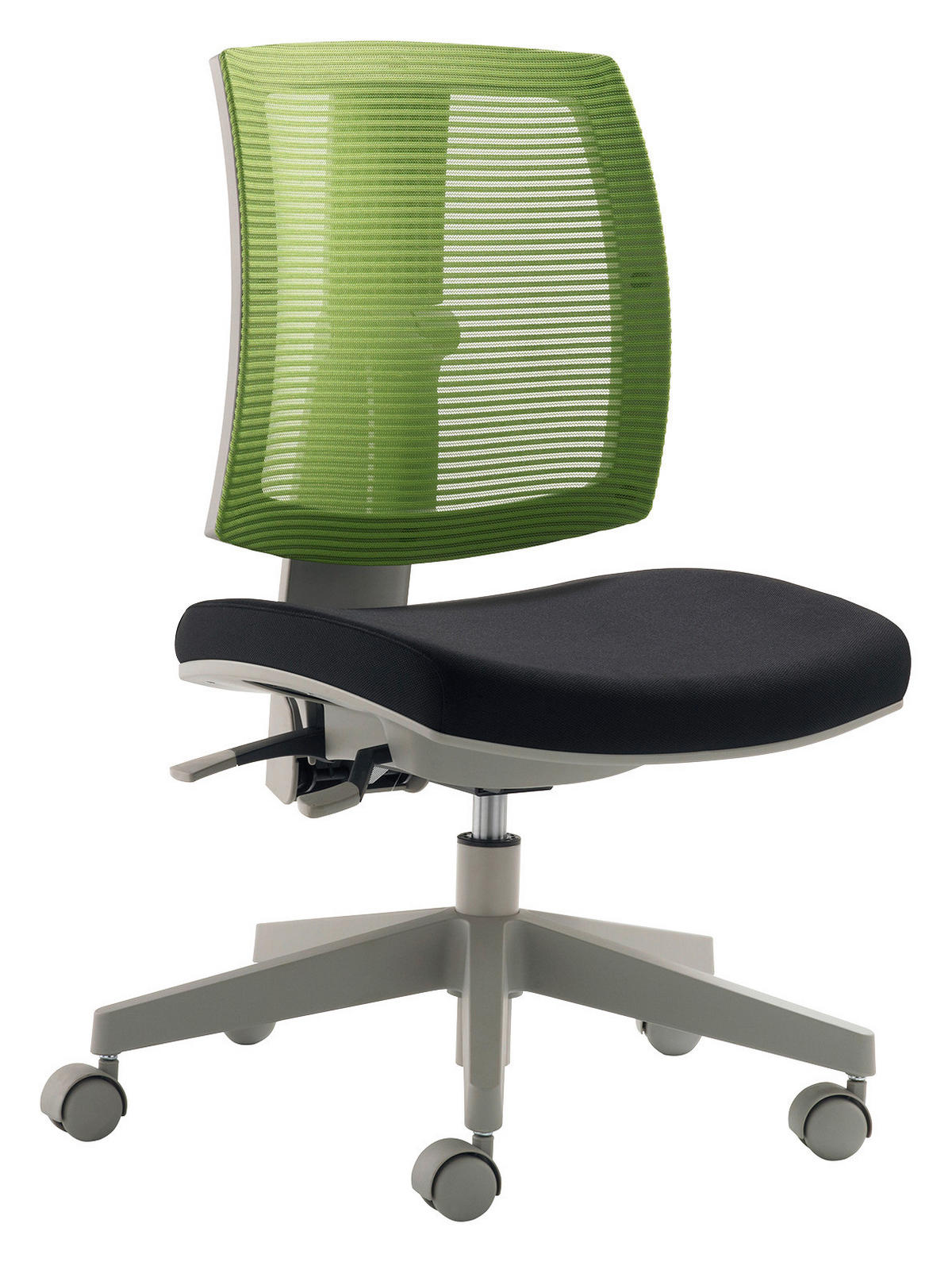 OTOČNÁ STOLIČKA PRE MLÁDEŽ, sivá, zelená, čierna - čierna/sivá, Basics, kov/plast (59/84-97/65cm) - Stylife