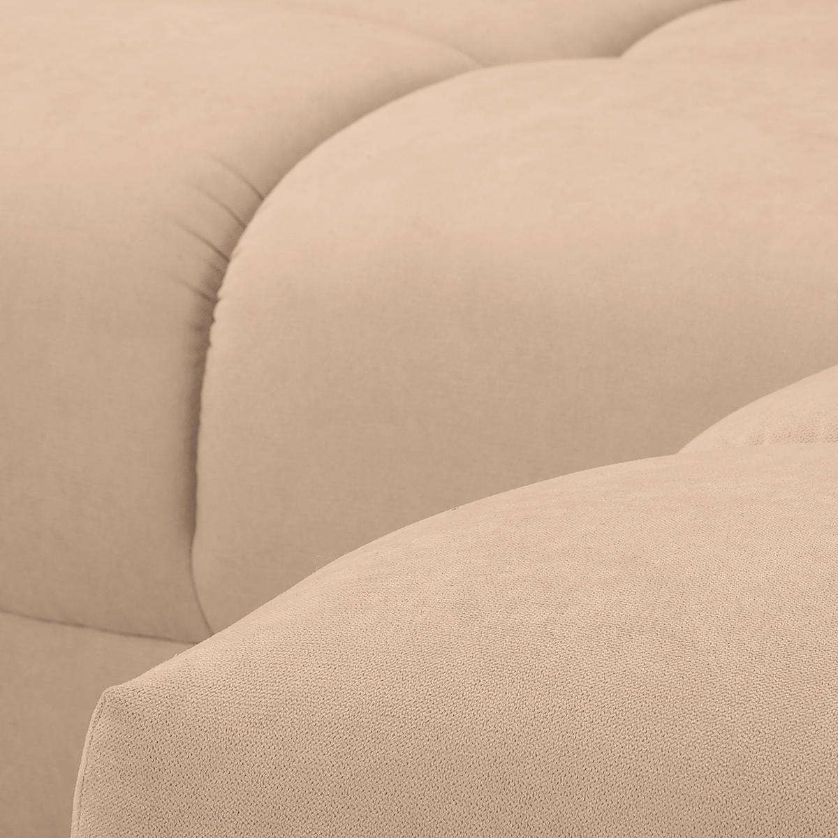 ECKSOFA in Mikrofaser Beige  - Beige/Silberfarben, Design, Textil/Metall (256/175cm) - Livetastic