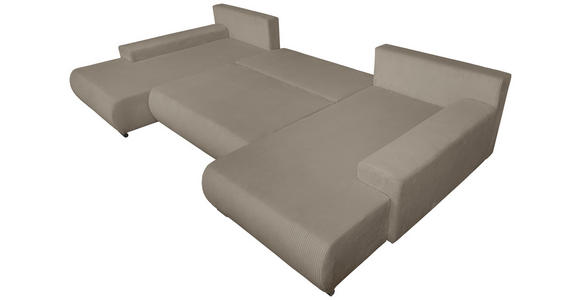 WOHNLANDSCHAFT  in Cord Taupe  - Taupe/Schwarz, KONVENTIONELL, Textil/Metall (191/351/191cm) - Carryhome