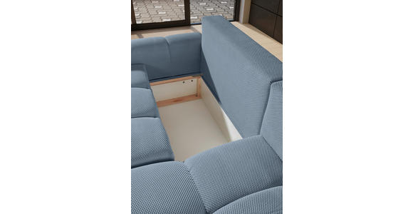 ECKSOFA Blau Flachgewebe  - Blau/Schwarz, KONVENTIONELL, Kunststoff/Textil (256/157cm) - Carryhome