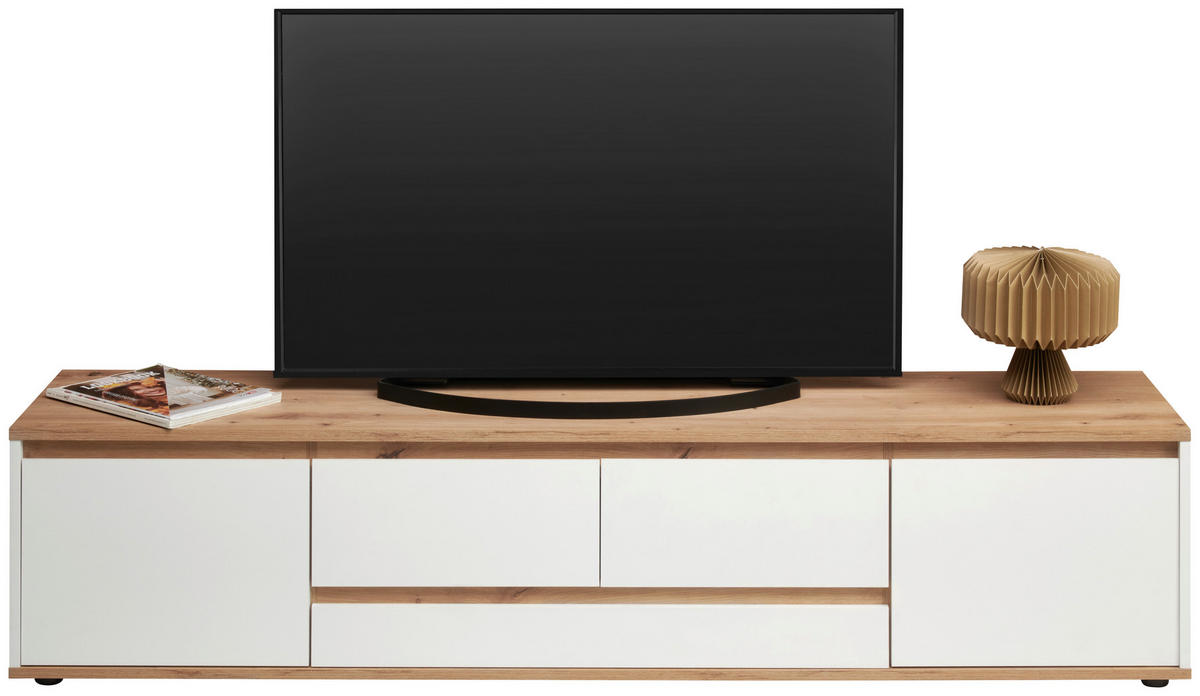 LOWBOARD  in 180/50/42 cm  - Schwarz/Weiß, MODERN, Holzwerkstoff (180/50/42cm) - Carryhome