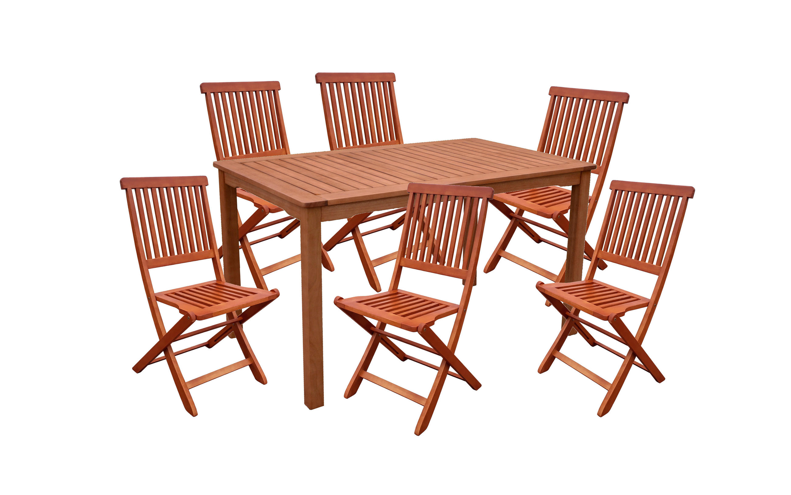 GARTENTISCHGRUPPE Eukalyptusholz Hartholz  - Eukalyptusholzfarben, Basics, Holz - Gardenson