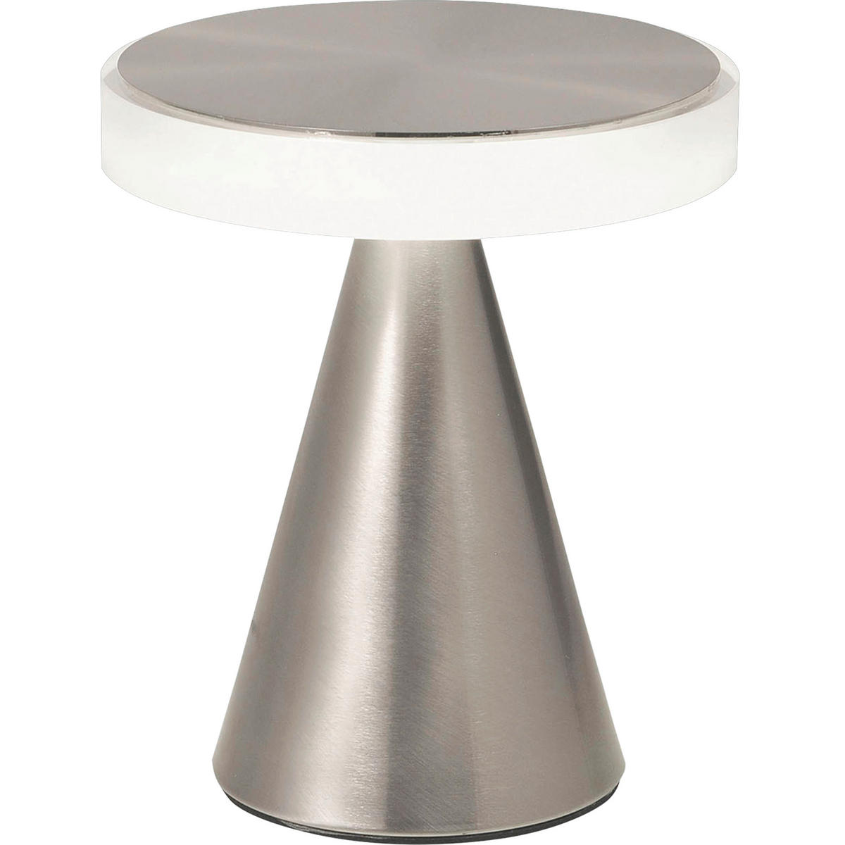 LED-TISCHLEUCHTE Neutra 17/20 cm  - Weiß/Nickelfarben, Basics, Kunststoff/Metall (17/20cm) - Fabas Luce