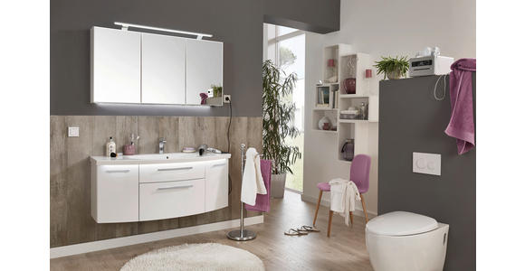 BADEZIMMER in 120 cm - Weiß, KONVENTIONELL, Holzwerkstoff/Stein (120cm) - Novel