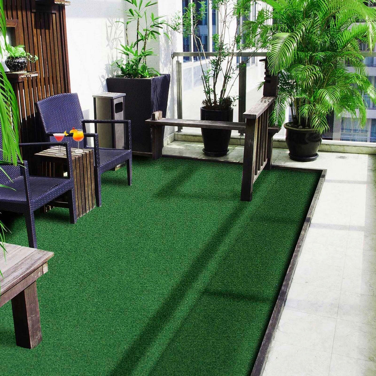 RASENTEPPICH - Grün, Basics, Kunststoff (67/350cm) - Floordirekt