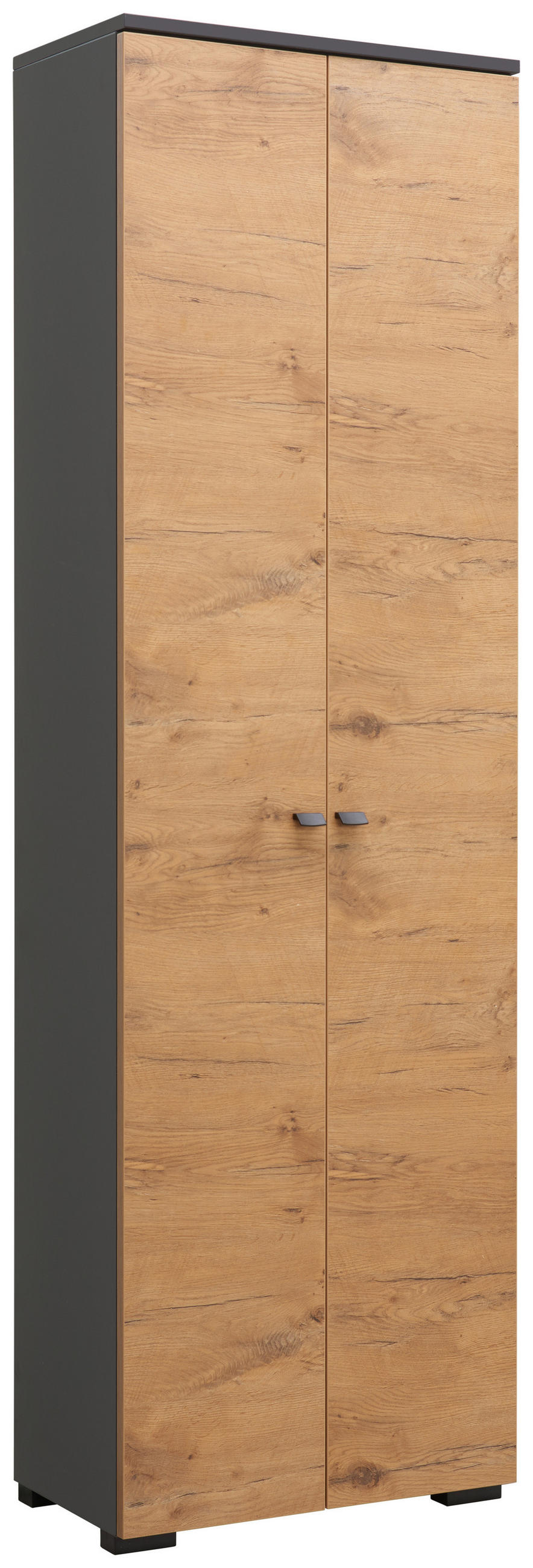 GARDEROBENSCHRANK 60/200/34 cm  - Eichefarben/Anthrazit, Design, Holzwerkstoff/Metall (60/200/34cm) - Moderano
