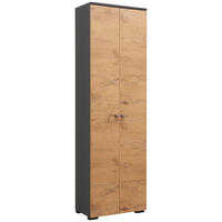 GARDEROBENSCHRANK  in 60/200/34 cm  - Eichefarben/Anthrazit, Design, Holzwerkstoff/Metall (60/200/34cm) - Moderano