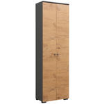 GARDEROBENSCHRANK 60/200/34 cm  - Eichefarben/Anthrazit, Design, Holzwerkstoff/Metall (60/200/34cm) - Moderano