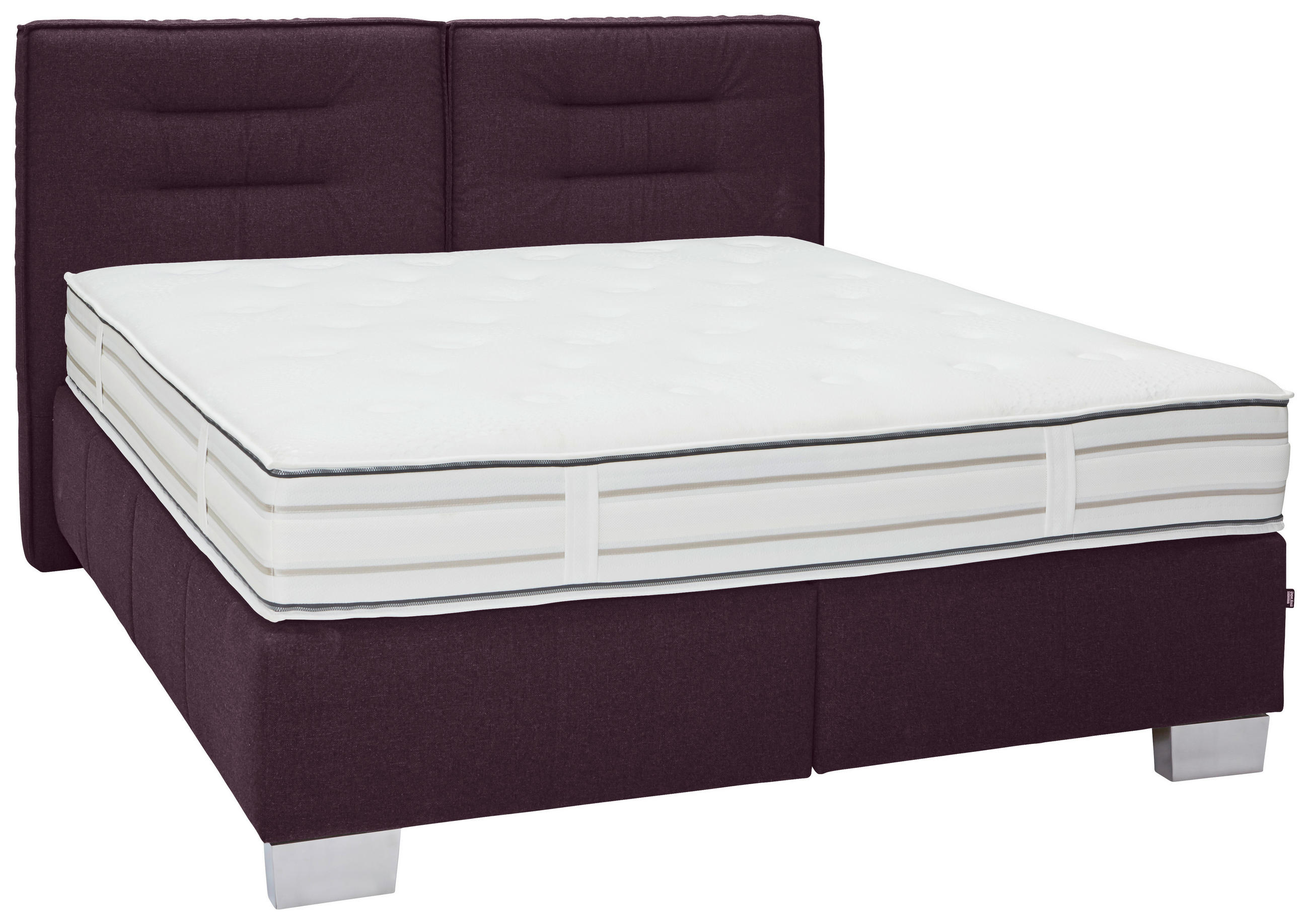 BOXSPRINGBETT 180/200 cm in Brombeere - Chromfarben/Brombeere, KONVENTIONELL, Textil (180/200cm) - Dieter Knoll