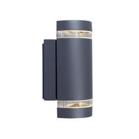 AUßENWANDLEUCHTE FOCUS 11/23,5/10,9 cm   - Klar/Anthrazit, Design, Glas/Metall (11/23,5/10,9cm)