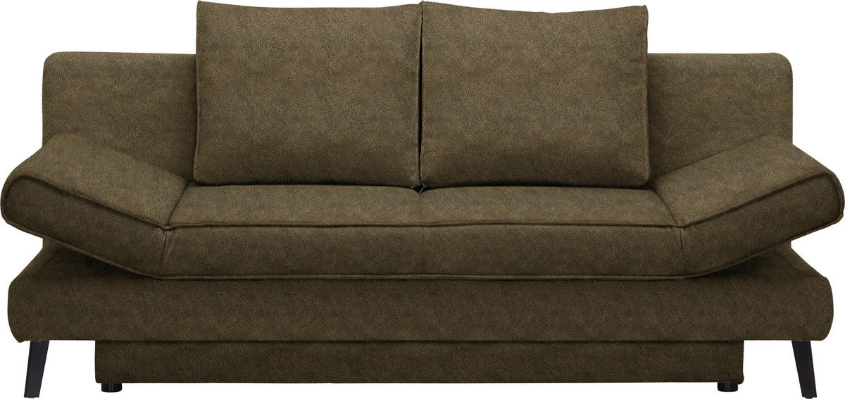 SCHLAFSOFA in Flachgewebe Grün  - Schwarz/Grün, Design, Textil/Metall (200/85/90cm) - Xora