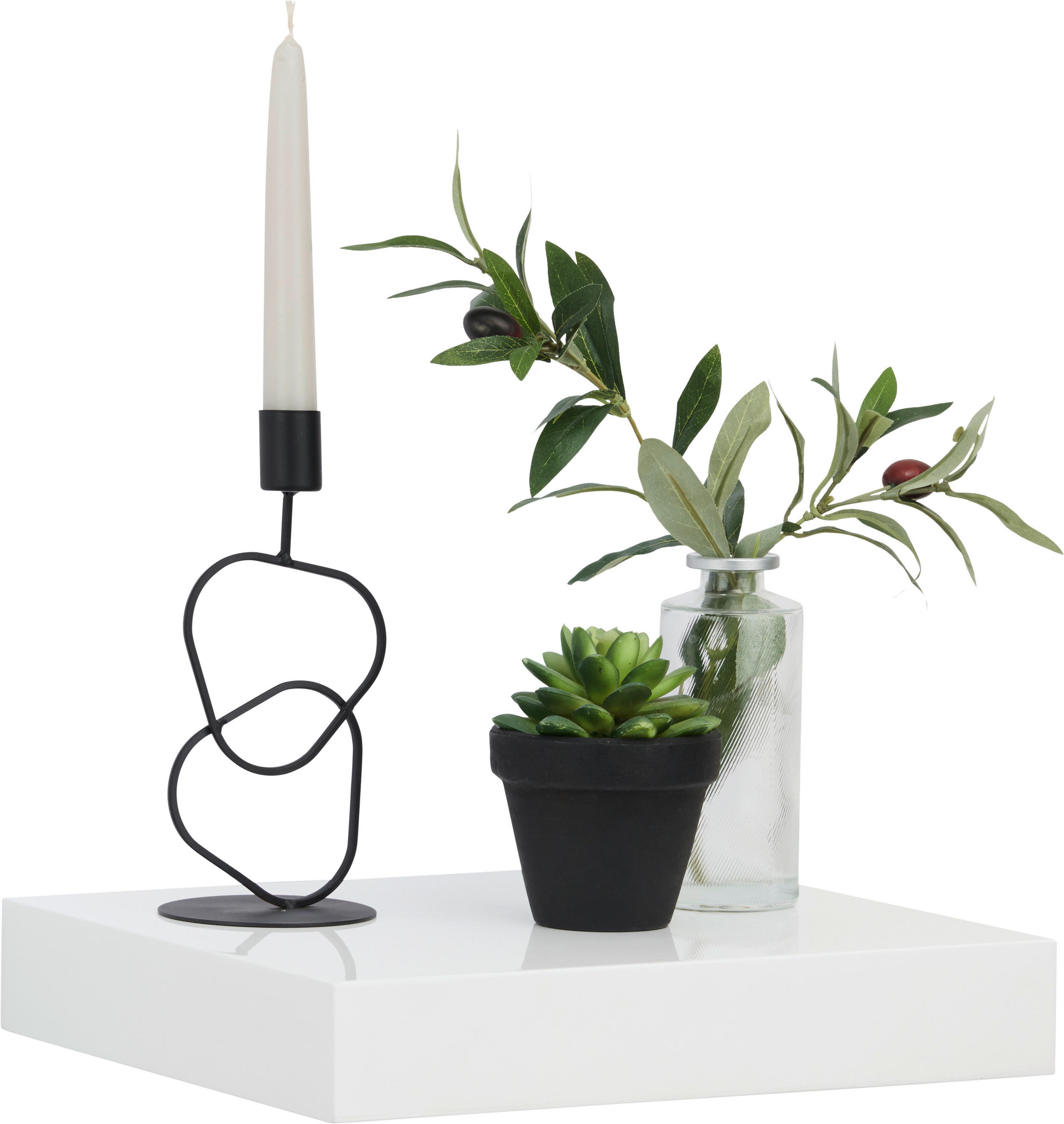 Xora NÁSTĚNNÁ POLICE, vysoce lesklá bílá, 30/5/25 cm