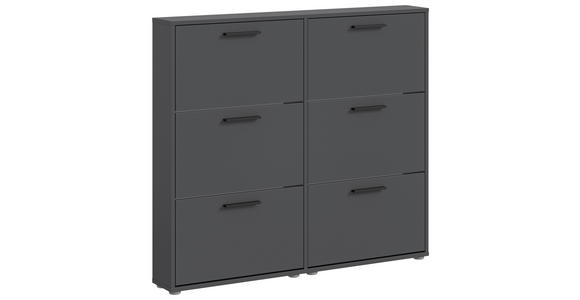 SCHUHKIPPER - Anthrazit/Schwarz, Design, Holzwerkstoff/Kunststoff (116/103/17cm) - Carryhome