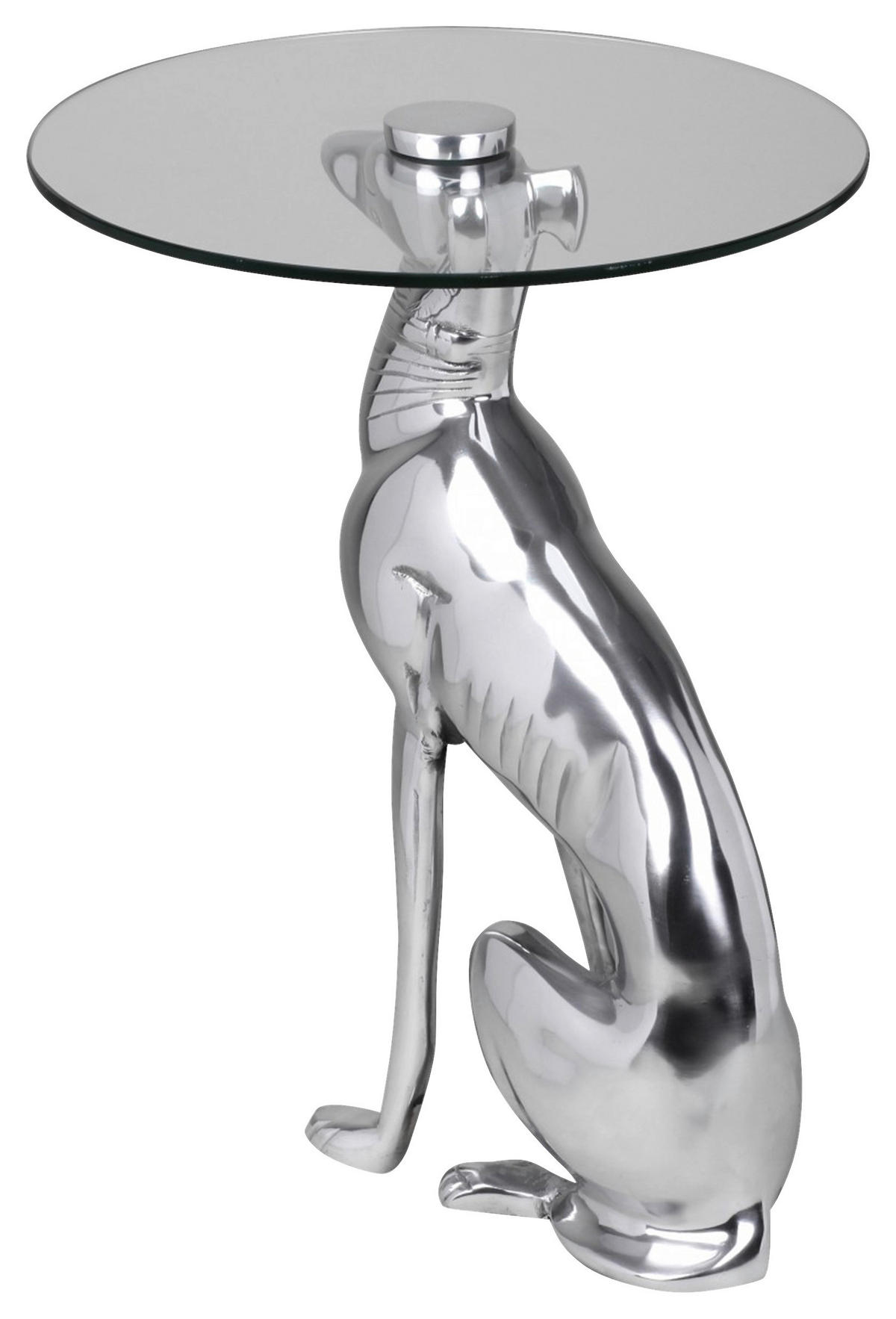 BEISTELLTISCH in Metall 40/40/50 cm  - Silberfarben, Modern, Glas/Metall (40/40/50cm) - MID.YOU